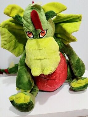 Teddy Mountain Fearless Friendly Dragon Plush 16" Green